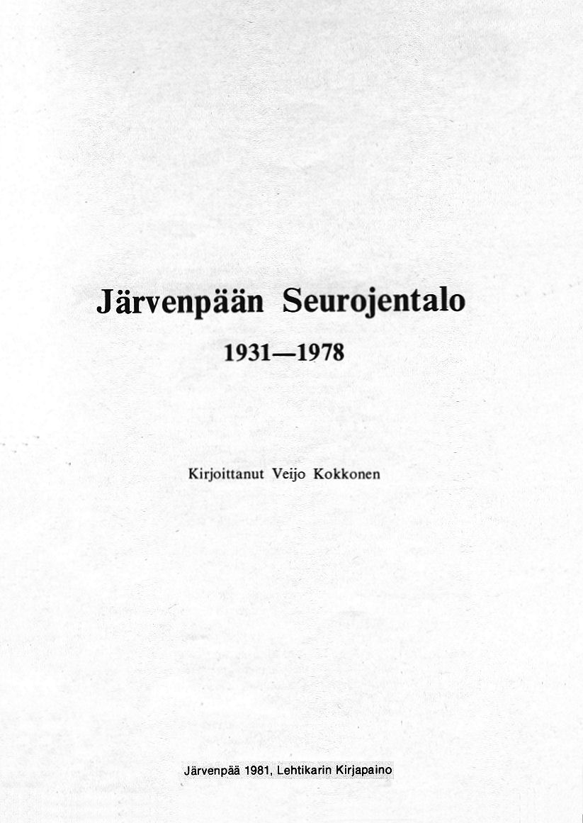 Seurojen talo 1931-1978